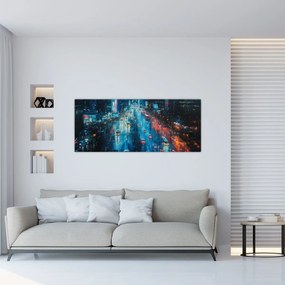 Obraz - Veľkomesto, olejomaľba (120x50 cm)