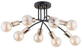 Prisadený luster LANTI 8xE27/15W/230V zlatá/čierna