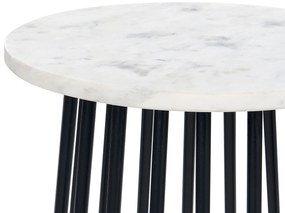 Odkladací stolík s mramorovou doskou biela/čierna TAREE Beliani