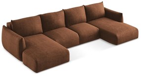 Terakotová rozkladacia rohová pohovka (do tvaru "U") Leila – Makamii