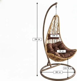 Žlté závesné kreslo AMAZONIA so stojanom