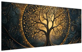 Obraz – Strom so zlatou aurou (120x50 cm)