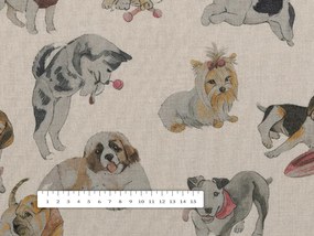 Biante Dekoračná obliečka na vankúš PML-096 Šteniatka na hnedobéžovom 30 x 50 cm
