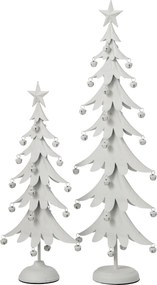 Biely antik kovový stromček s rolničkami Christmas Tree XL - 25 * 13 * 78,5 cm