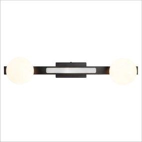 Nástenné svietidlo Magnet1, 2x biele sklenené tienidlo + 1x LED 13W, b