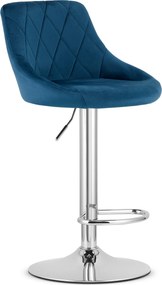 AKCIA Modrá barová stolička VELVET KAST II. akosť