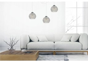 Závesné svietidlo Crystal Spider, 3x strieborné krištáľové tienidlo, (chrómové uchytenie), w