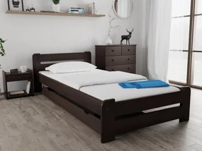 Posteľ Laura 90 x 200 cm, orech Rošt: S latkovým roštom, Matrac: Matrac COCO MAXI 20 cm