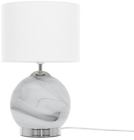 Sklenená stolná lampa biela UELE Beliani
