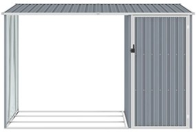 Záhradná kôlňa na palivové drevo sivá 245x98x159 cm pozinkovaná oceľ