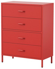 Komoda CARLA, 800 x 1015 x 400 mm, Modern: červený farba