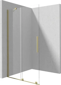 Deante Prizma, posuvné sprchové dvere 1000x1950mm, 6mm číre sklo, zlatý matný profil, DEA-KTJ_R30R