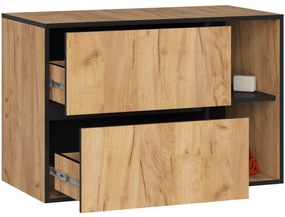 Skrinka pod umývadlo VAMI W90 2SZ 2P dub craft / čierna