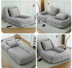 Relaxačné polohovacie kreslo LAZY SOFA, sivé