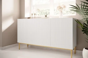 Komoda Nicole 150 cm - biely mat / zlatá