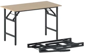 Konferenčný stôl FAST READY s čiernou podnožou 1200 x 600 x 750 mm, buk