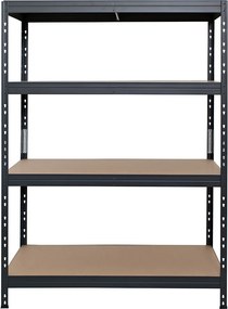 Kovové regály RIVET PRO 180x120x60 DTD drevotrieska 4 úrovne antracitová sivá