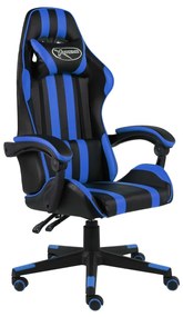 Herná stolička čierna a modrá umelá koža