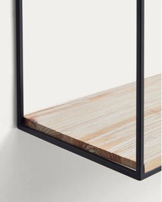 Čierna/v prírodnej farbe polica z jedlového dreva 90 cm Elisha – Kave Home