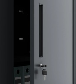 Modulárna kovová multifunkčná skriňa s vysokou zásuvkou antracitová MEGAN 1950 x 900 x 400 mm