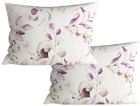 Sada 2 ks dekoračných obliečok na vankúš z mikrovlákna FLORANY 50x70 cm, biela