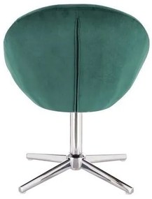 LuxuryForm DESIGN Kreslo VERA VELUR na striebornom kríži - zelené