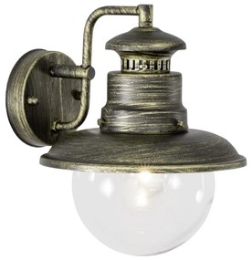 Brilliant - Vonkajšia nástenná lampa ARTU 1xE27/60W/230V IP44 patina/zlatá