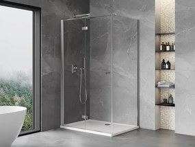 Mexen Mist-F T, 1-krídlový skladací sprchový kút ľavý 70 x 85 cm, číre sklo, chrómový profil, 8A6T-070-085-01-00-L