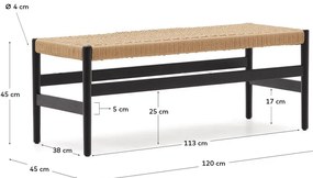 Lavica v čierno-prírodnej farbe Zaide – Kave Home