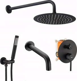 Rea Lungo, podomietková vaňová súprava so sprchou + box P6300 - komplet sada, čierna, REA-P4112