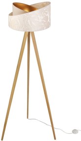 Stojacia lampa Werona 7, 1x krémové textilné tienidlo so vzorom, g, nb