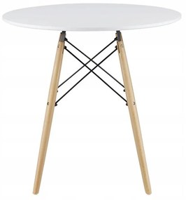 SUPPLIES LEO Škandinávsky jedálenský stôl dub 80 cm - biely