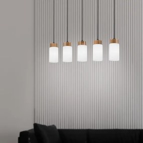 Luster na lane MARKUS 5xE27/15W/230V čierna/dub