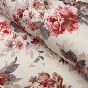 Biante Zamatový štvorcový obrus Tamara TMR-017 Červené pivonky na pieskovom 100x100 cm