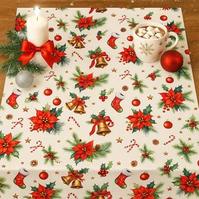 Vianočný obrus Vianočná ruža 140x180cm TiaHome