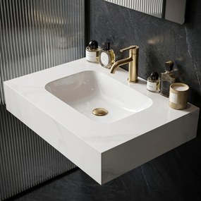 Rea Aresa Belt, nástenné umývadlo 700x500x150 mm, biela-imitácia kameňa, REA-U9971