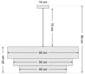 Luster na lanku TRINITI 1xE27/60W/230V hnedá/zlatá/béžová