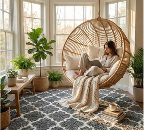 TZ Tmavosivý vzorovaný koberec shaggy Decor Latern Rozmer: 100x150 cm