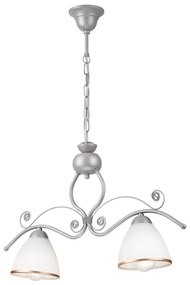 Luster na reťazi RETRO 2xE27/60W/230V strieborná