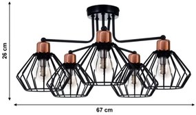 Prisadený luster PORTO 5xE27/40W/230V