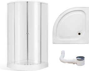 Roltechnik Outlet Štvrťkruhový sprchový kút AVILES + vanička ROTH-Variant: rozmery: 90x90 cm - (AVILES/90x90 - 4000661), ROTH-Profily: profily: biela…