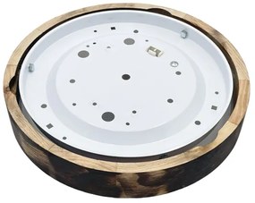 Stropné svietidlo OAK SMOKY SLIM 1xE27/15W/230V pr. 27 cm dub/tmavohnedá