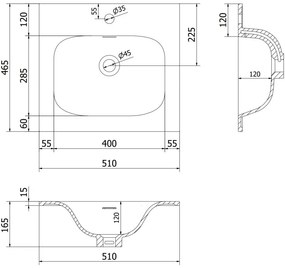Mexen Orio, kúpeľňová skrinka 50 cm s umývadlom Vela, 1 zásuvka, grafitová matná/biela matná, 91A10-05023-1-BF66-W23M01