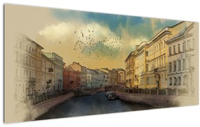 Obraz - Moyka rieka, Petrohrad, Rusko (120x50 cm)