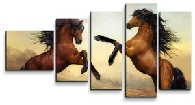 Sablio Obraz - 5-dílný Vzpínajúci sa kôň - 100x60 cm