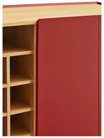 Červená vysoká komoda v dekore duba 95x120 cm Arista – Teulat