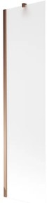 Mexen Next, vaňová zástena 1-krídlová 50 x 150 cm, fixné krídlo, 6 mm námraza sklo, ružové zlato profil, 895-050-000-00-30-60