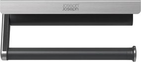 Nástenný plastový držiak na papierové utierky v striebornej farbe RollGrip – Joseph Joseph
