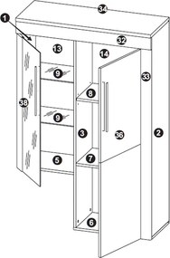 Obývacia stena Boom, dub sonoma, s osvetlením