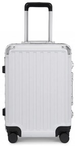 Konofactory Biely prémiový odolný kufor s hliníkovým rámom "Alfa" - M (35l)
